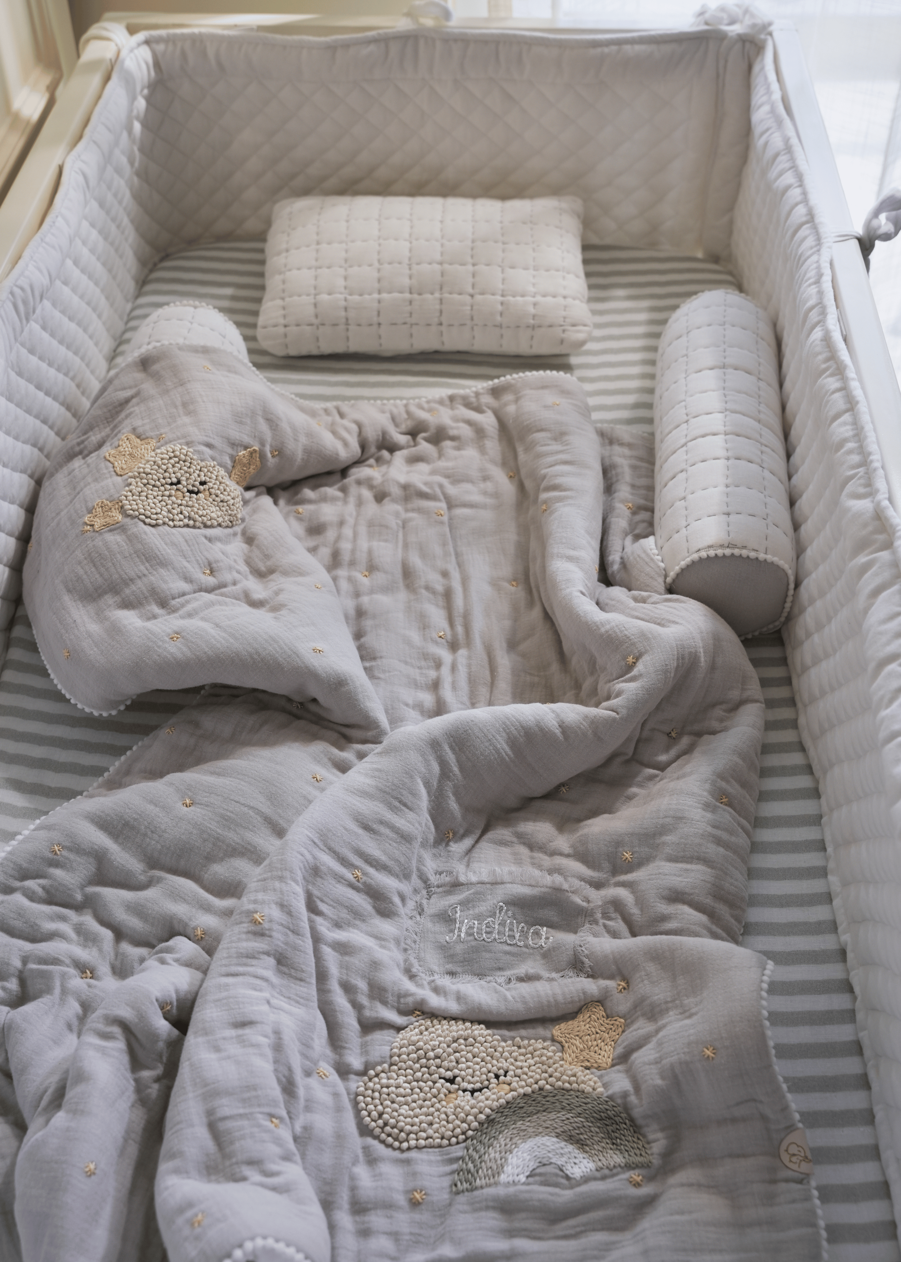 Baby Jalebi Cot Bedding Sets Starry Night Baby Complete Cot Bedding Set with Bumper