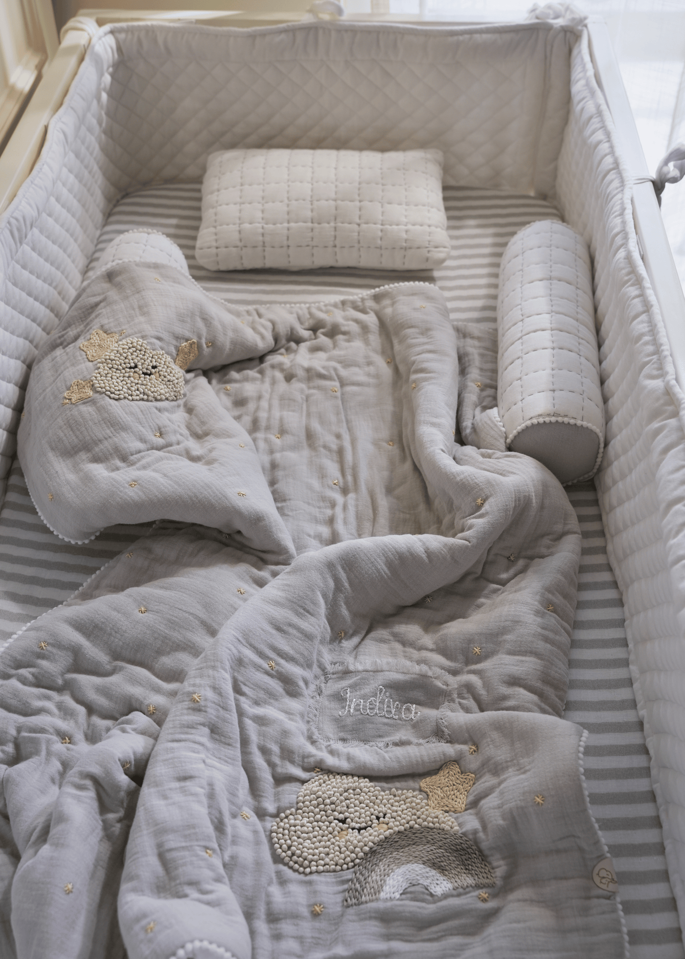 Baby Jalebi Cot Bedding Sets Starry Night Baby Complete Cot Bedding Set with Bumper