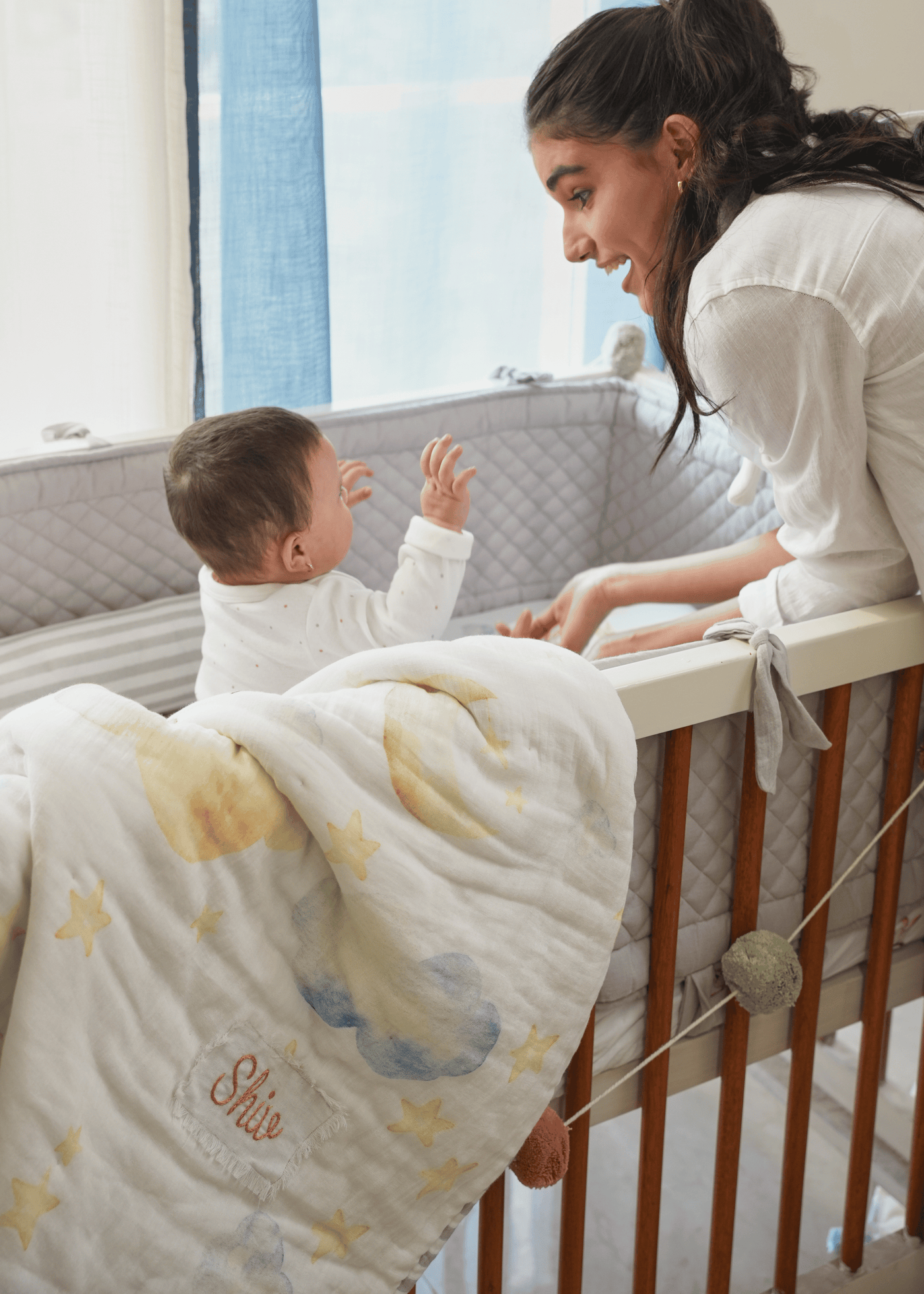Baby Jalebi Cot Bedding Sets Up in the Clouds Complete Cot Bedding Set with Bumper