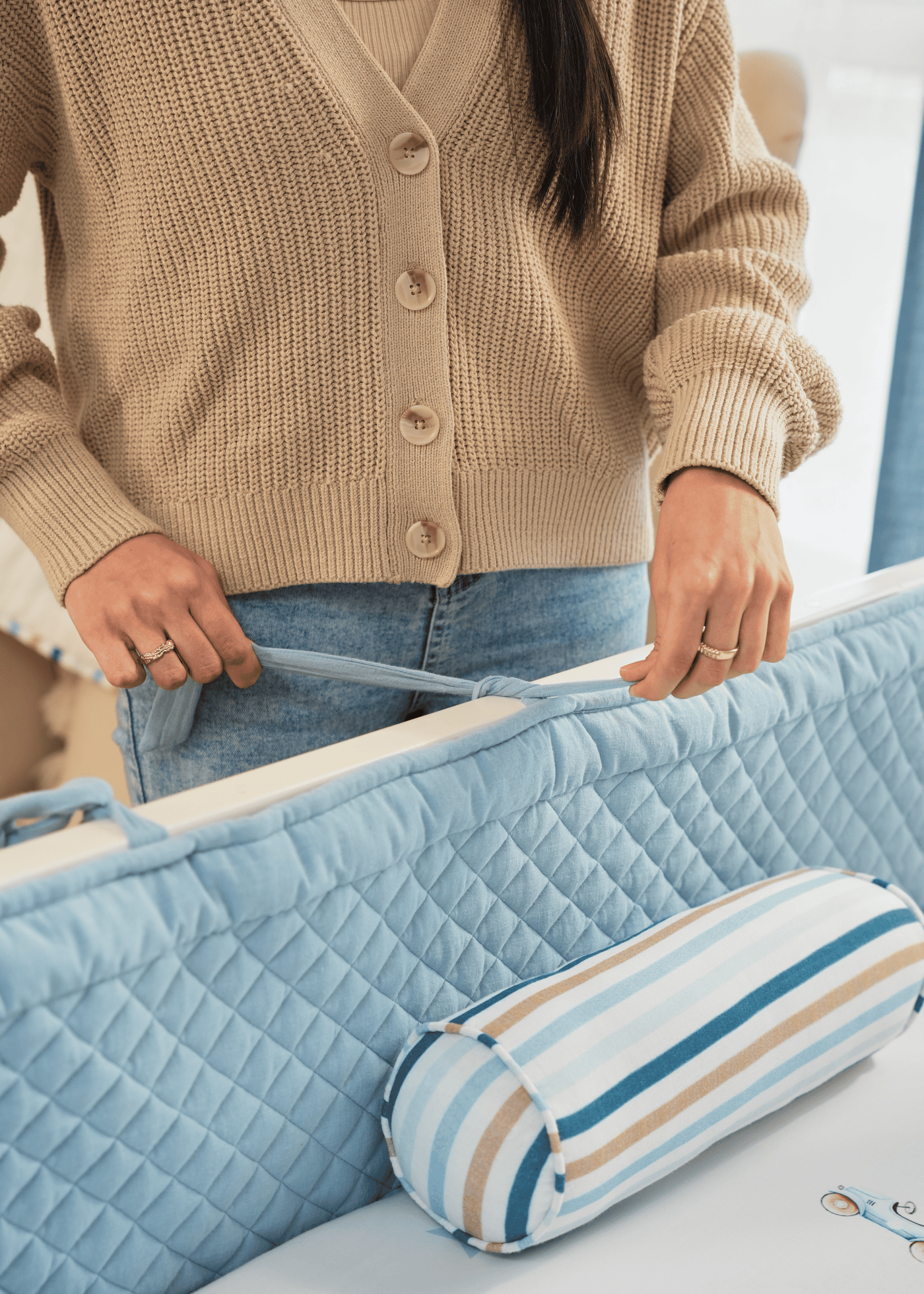 Baby Jalebi Cot Bumpers Cot Bumper - Blue