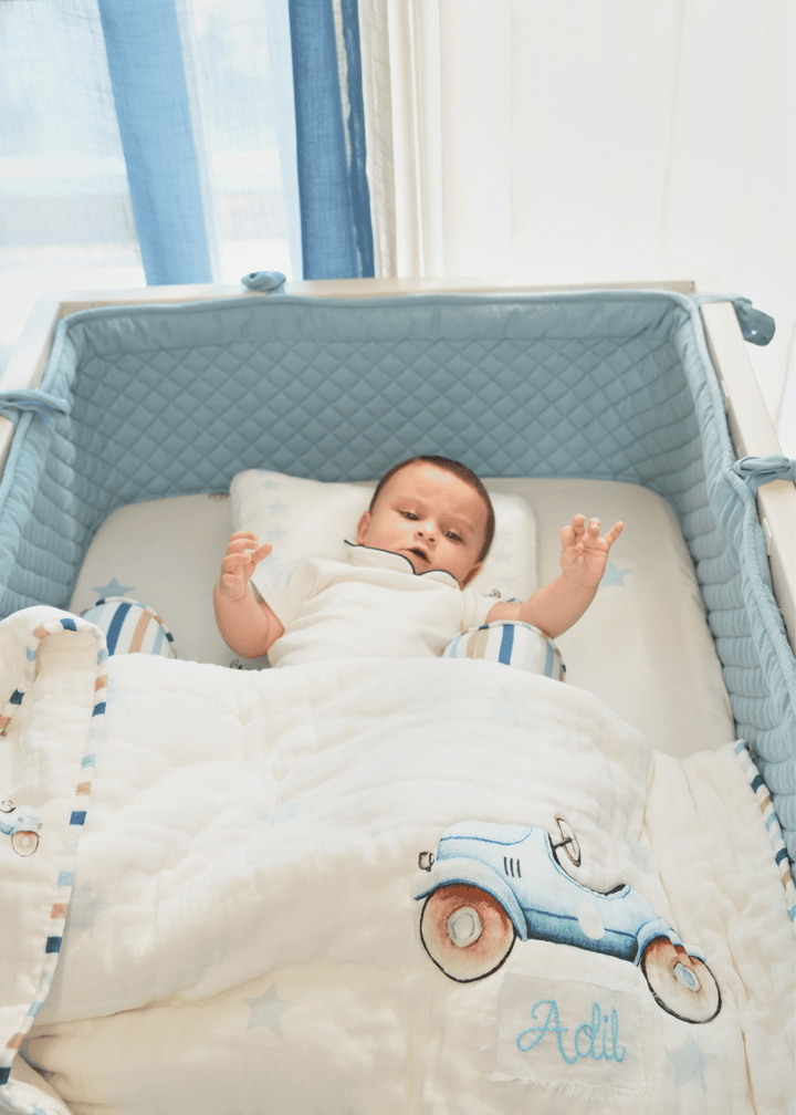 Baby Jalebi Cot Bumpers Cot Bumper - Blue