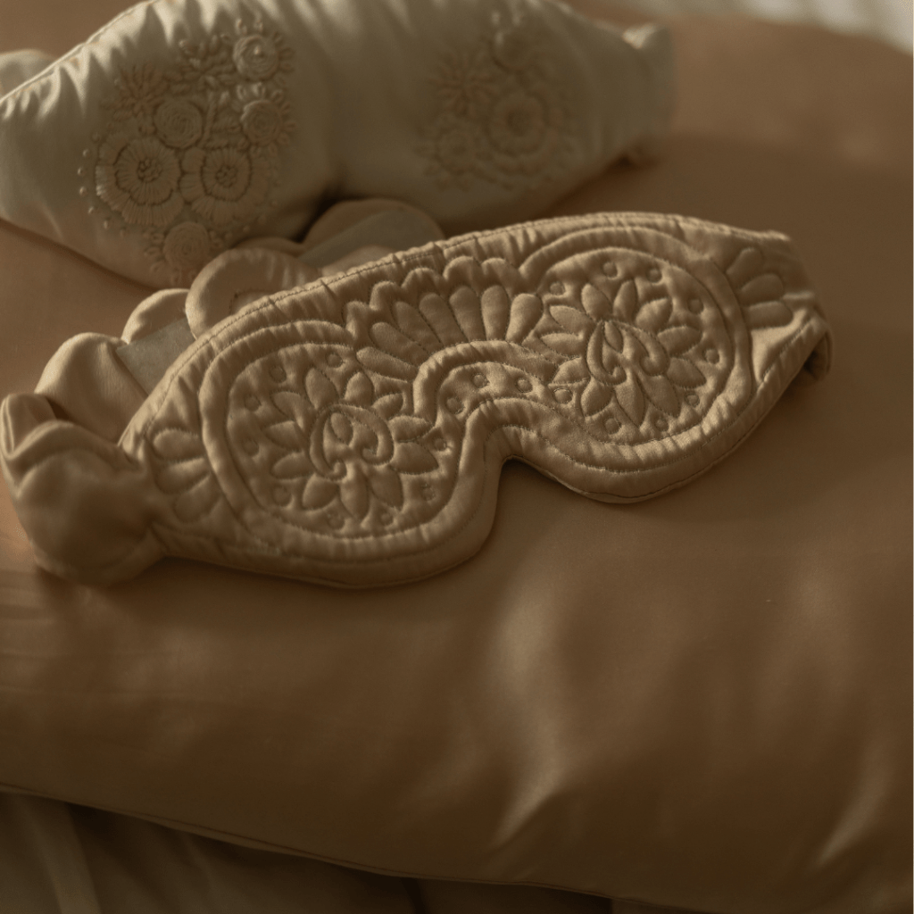 Baby Jalebi Cot Sheets Sultana Silk Satin Eye Mask