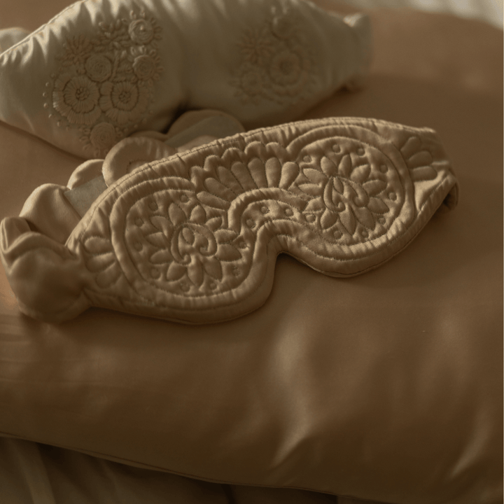 Baby Jalebi Cot Sheets Sultana Silk Satin Eye Mask