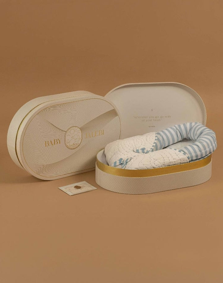 Baby Jalebi Crescent Sleeping Bag Cocoon Newborn Wrap - Blue
