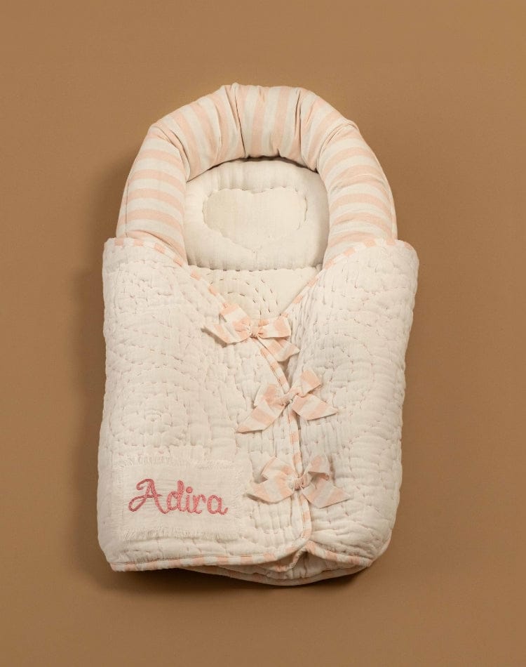 Baby Jalebi Crescent Sleeping Bag Cocoon Newborn Wrap - Pink