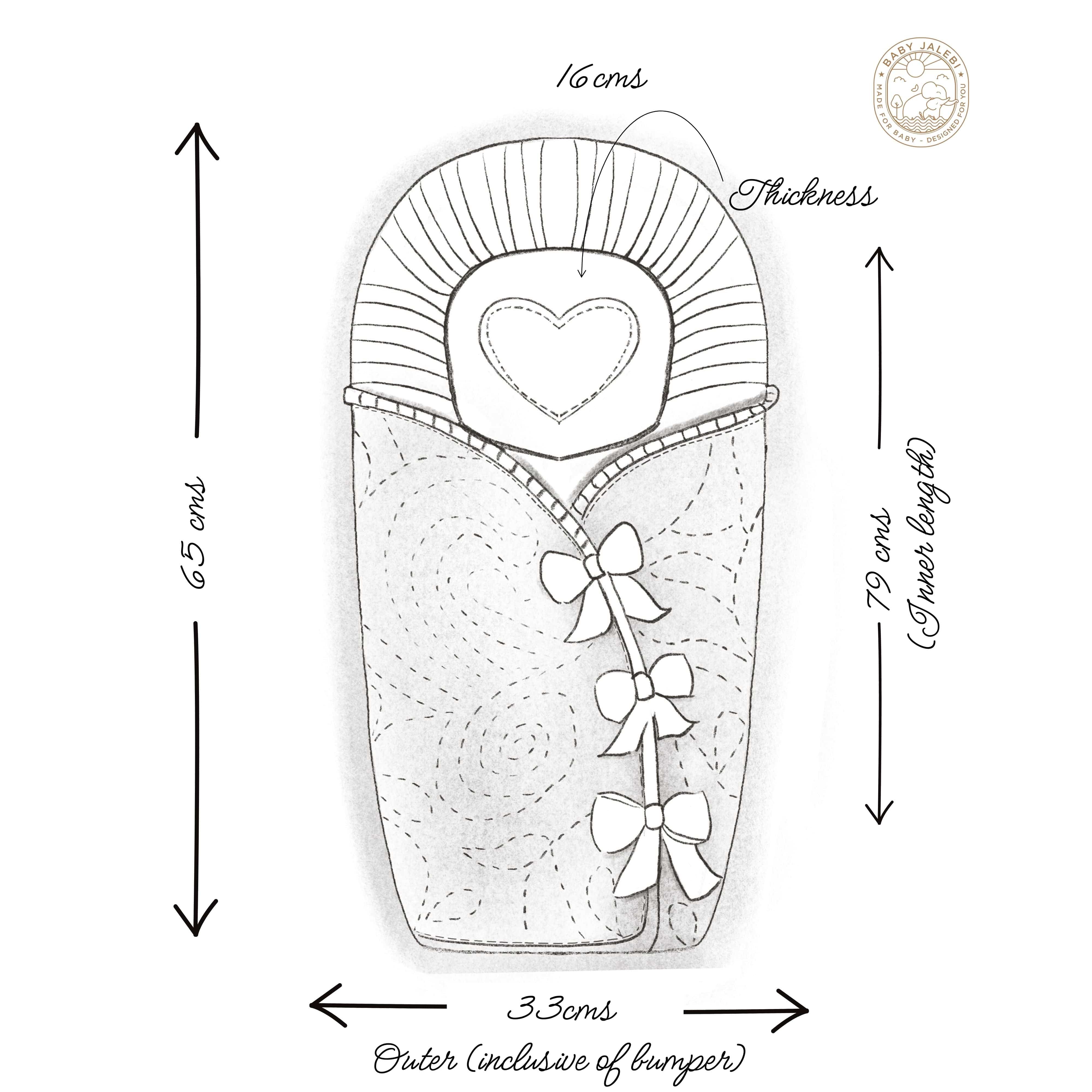 Baby Jalebi Crescent Sleeping Bag Cocoon Newborn Wrap - Pink
