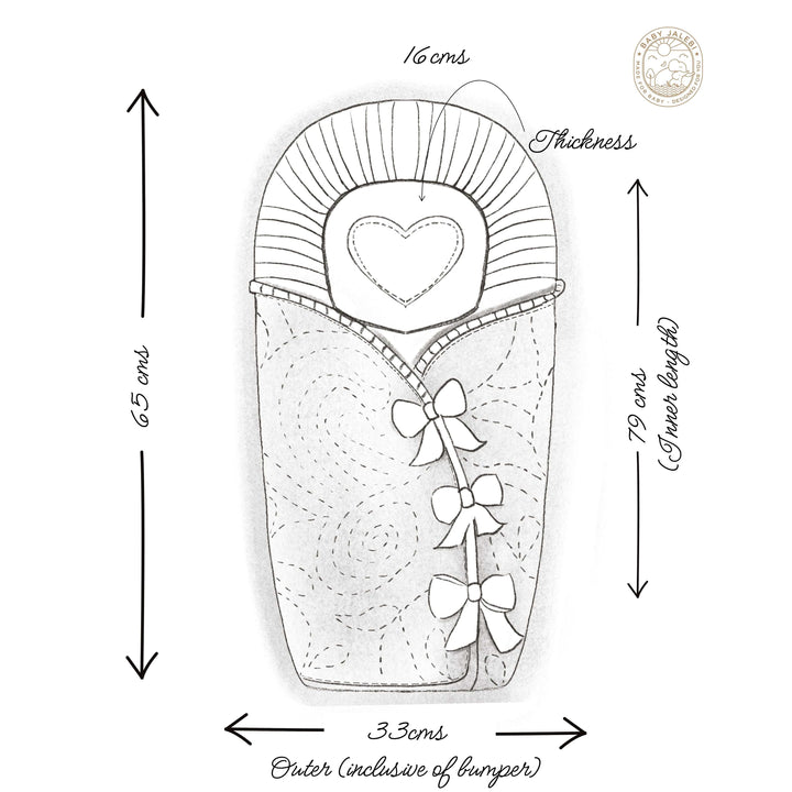 Baby Jalebi Crescent Sleeping Bag Cocoon Newborn Wrap - Pink