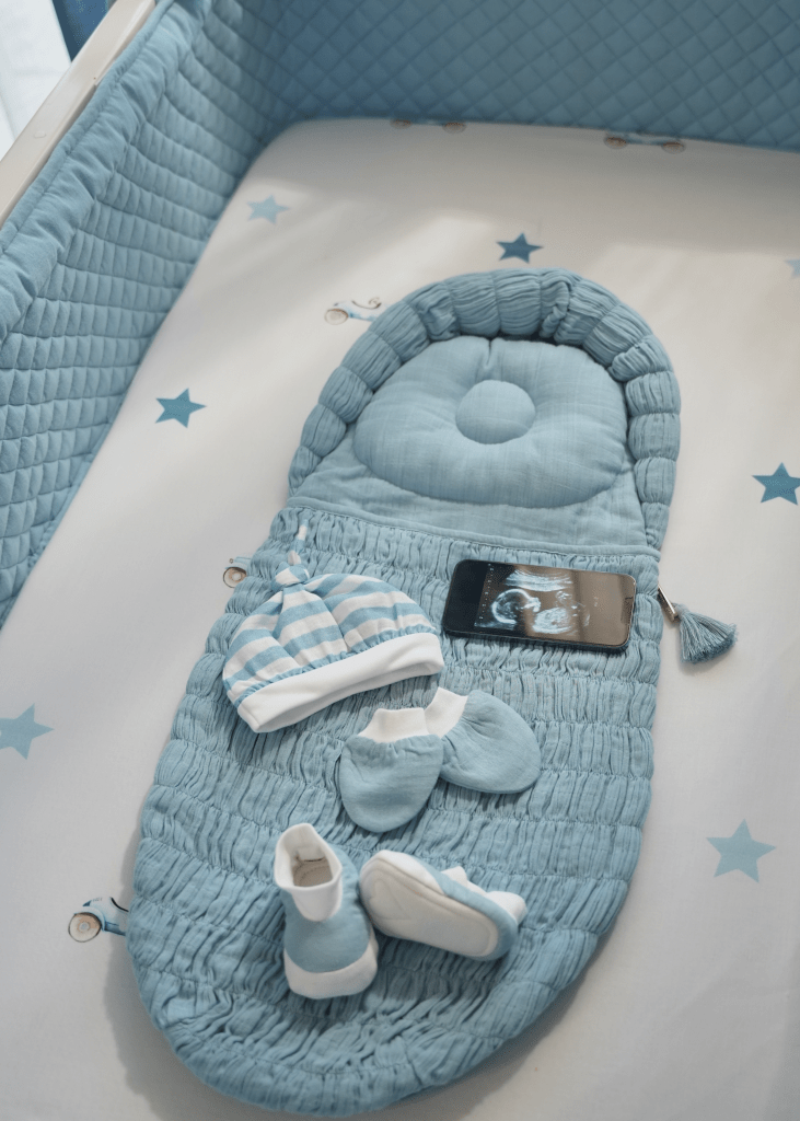 The Crescent Sleeping Bag Blue – Baby Jalebi - Main Image