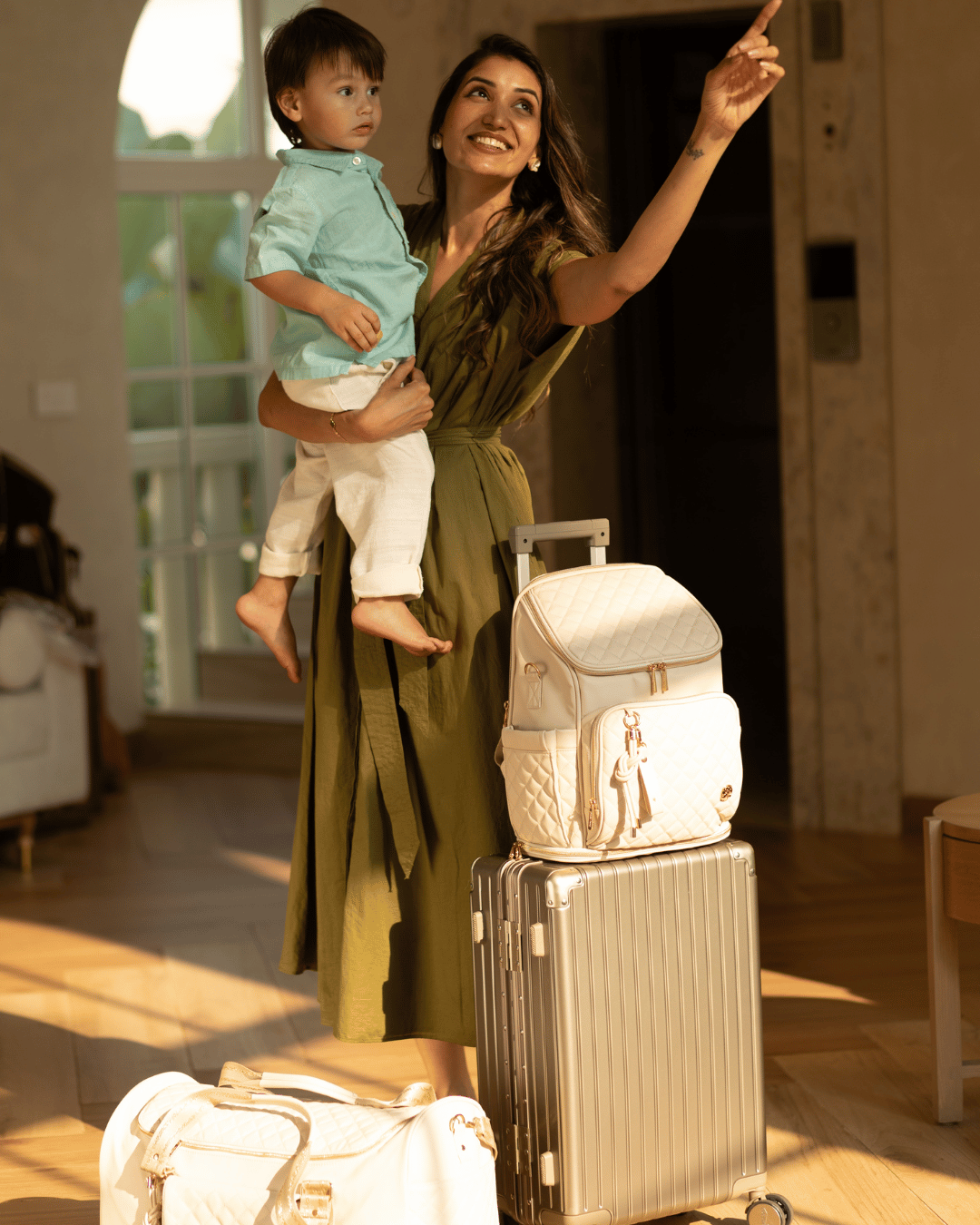 Baby Jalebi Diaper Bags The City Trooper - Ecru