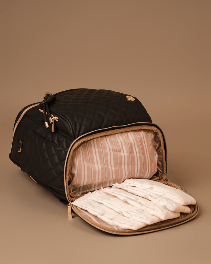 Baby Jalebi Diaper Bags The Super Trooper Luxe Diaper Bag - Black