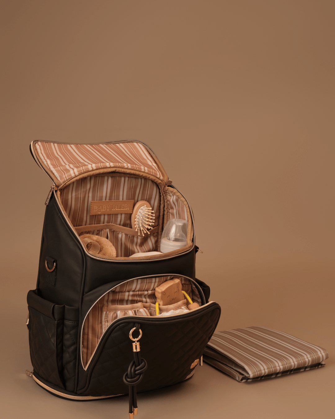 Baby Jalebi Diaper Bags The Super Trooper Luxe Diaper Bag - Black