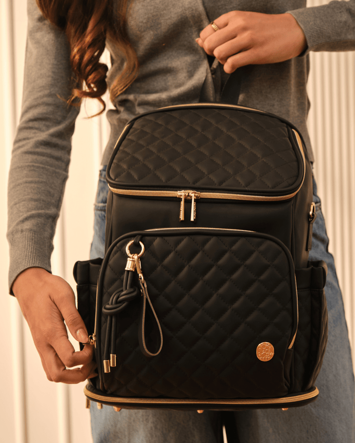Baby Jalebi Diaper Bags The Super Trooper Luxe Diaper Bag - Black