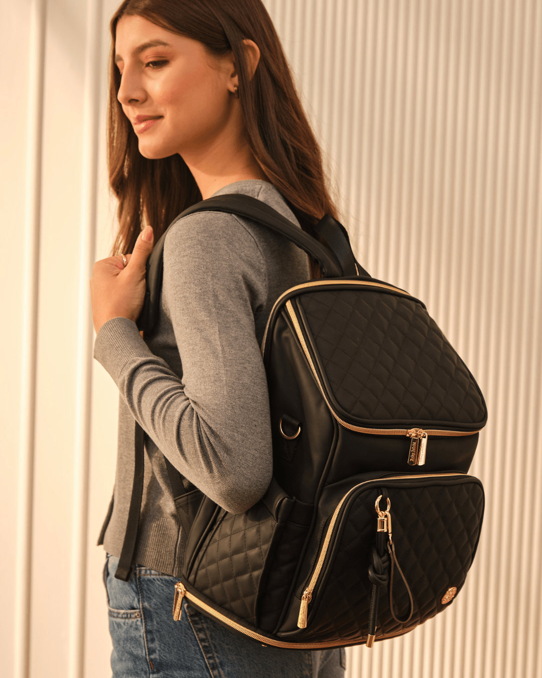 Baby Jalebi Diaper Bags The Super Trooper Luxe Diaper Bag - Black