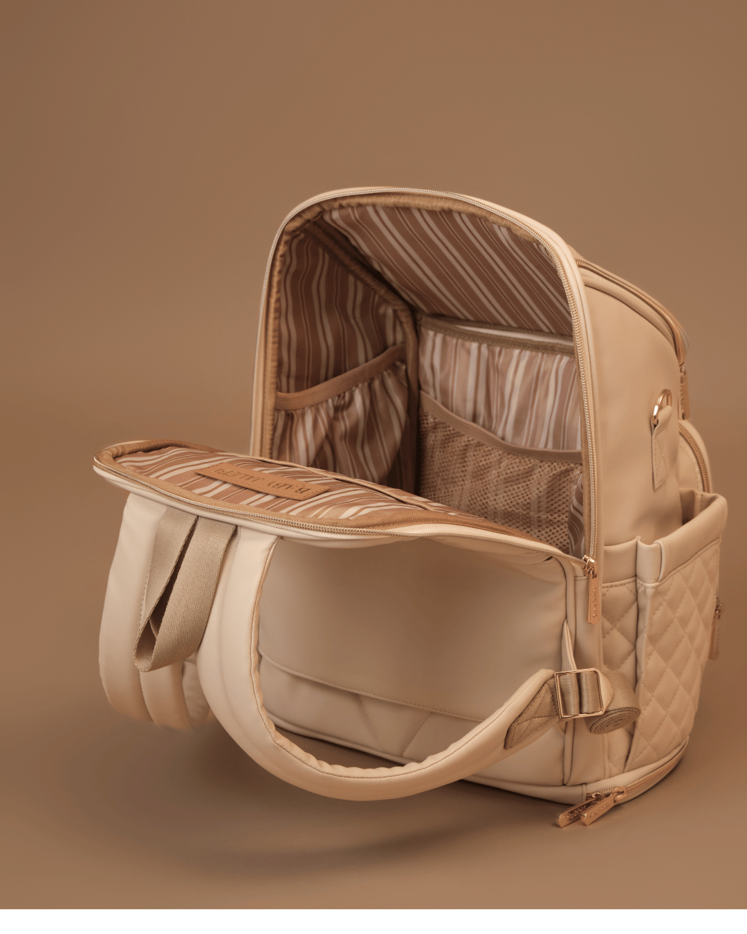 Baby Jalebi Diaper Bags The Super Trooper Luxe Diaper Bag - Ecru