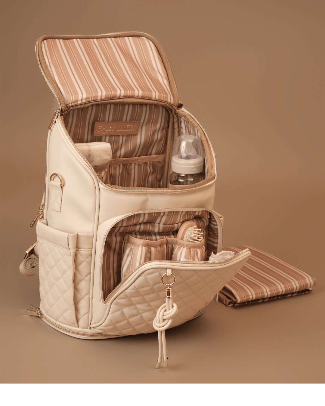 Baby Jalebi Diaper Bags The Super Trooper Luxe Diaper Bag - Ecru