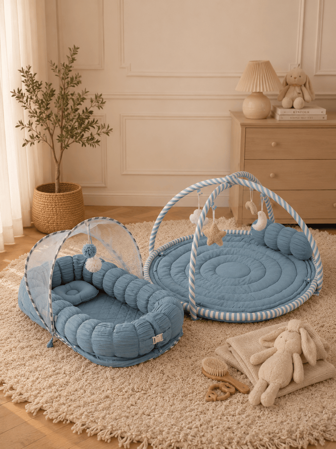 Baby Jalebi Island Play Mat & Cloud Set – Blue