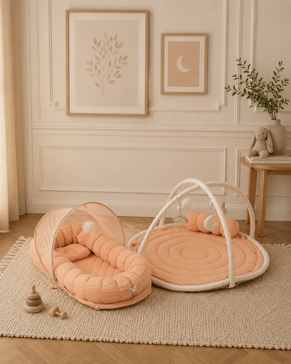 Baby Jalebi Island Play Mat & Cloud Set –Pink