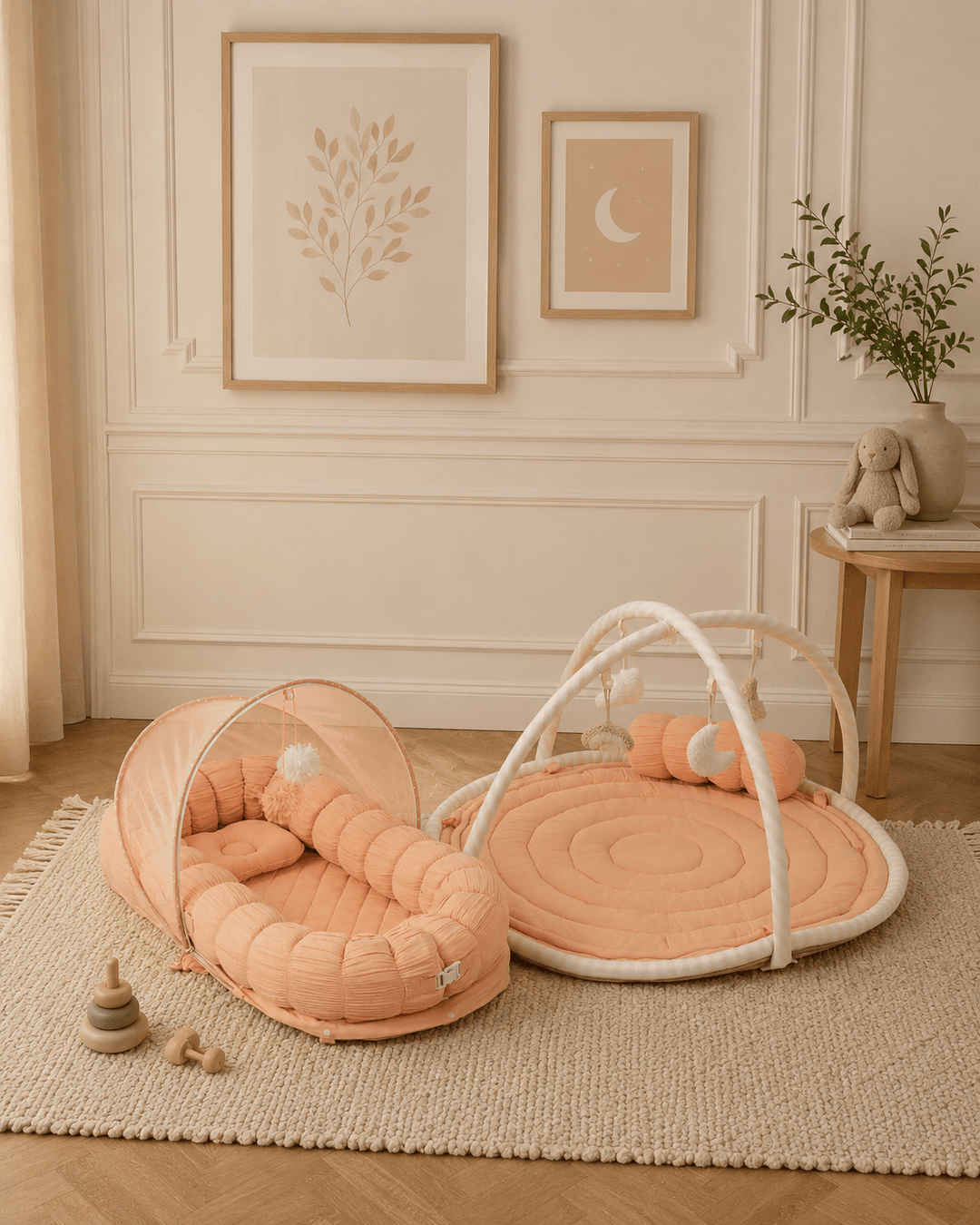 Baby Jalebi Island Play Mat & Cloud Set –Pink