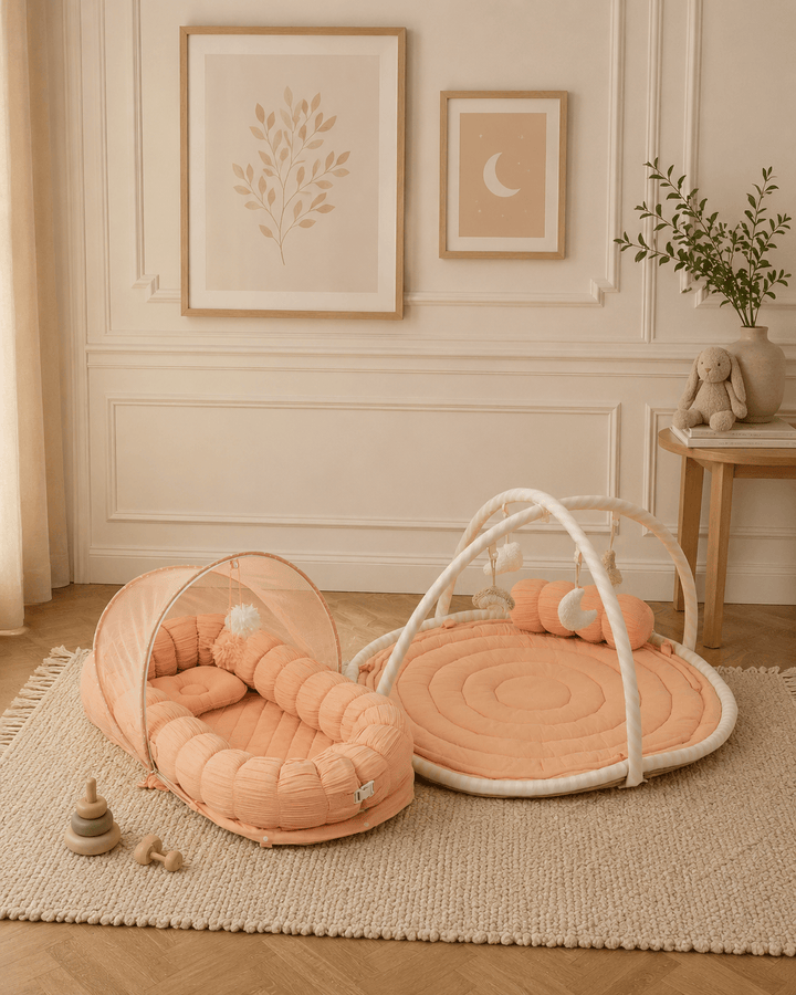 Baby Jalebi Island Play Mat & Cloud Set –Pink