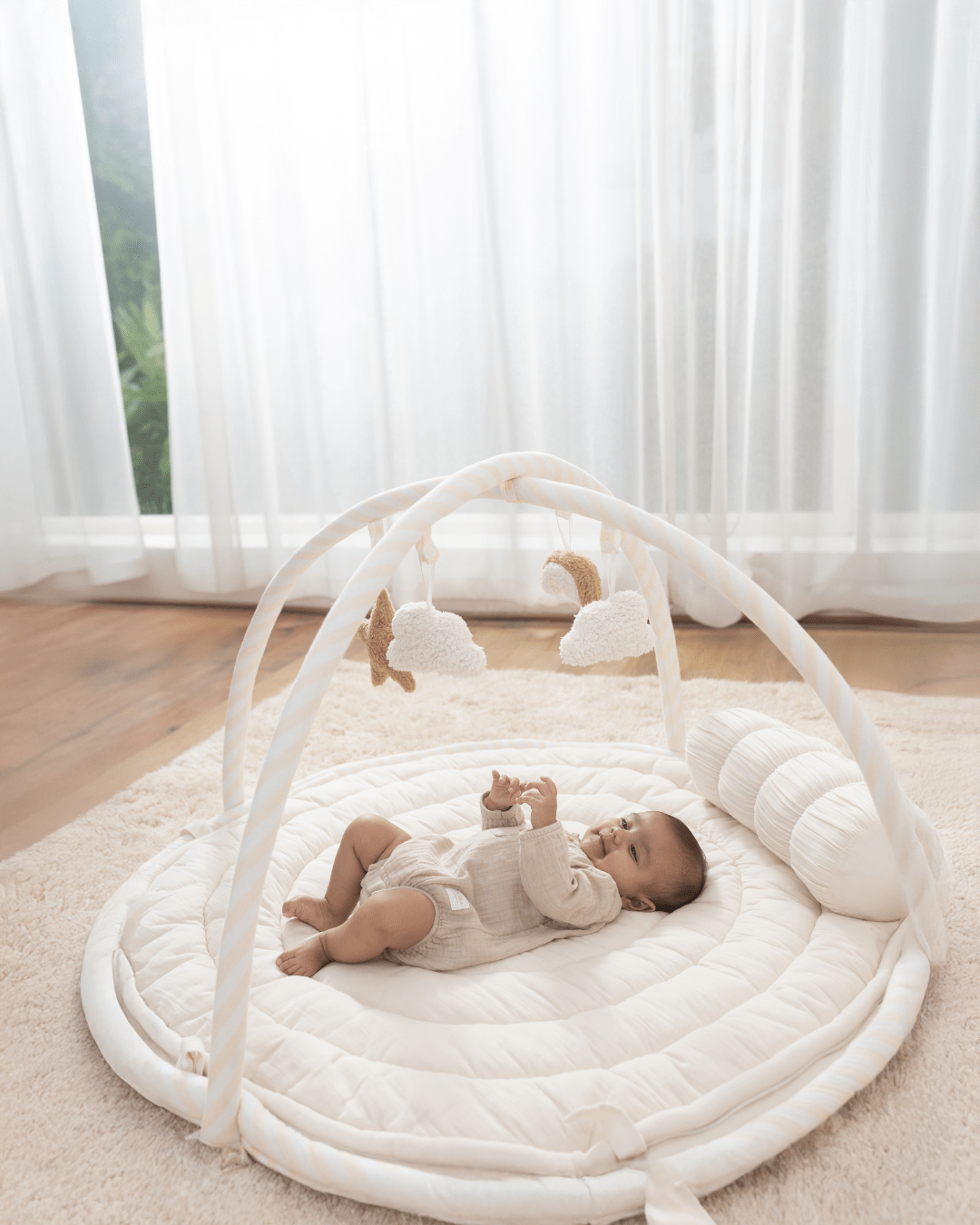 Baby Jalebi Island Play Mat with Bumper Set – ECRU - The Complete Dream Team