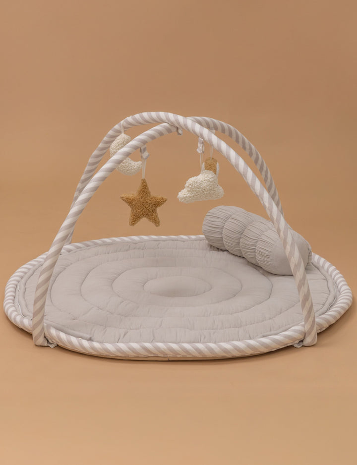 Baby Jalebi Island Play Mat with Bumper Set – GREY - The Complete Dream Team