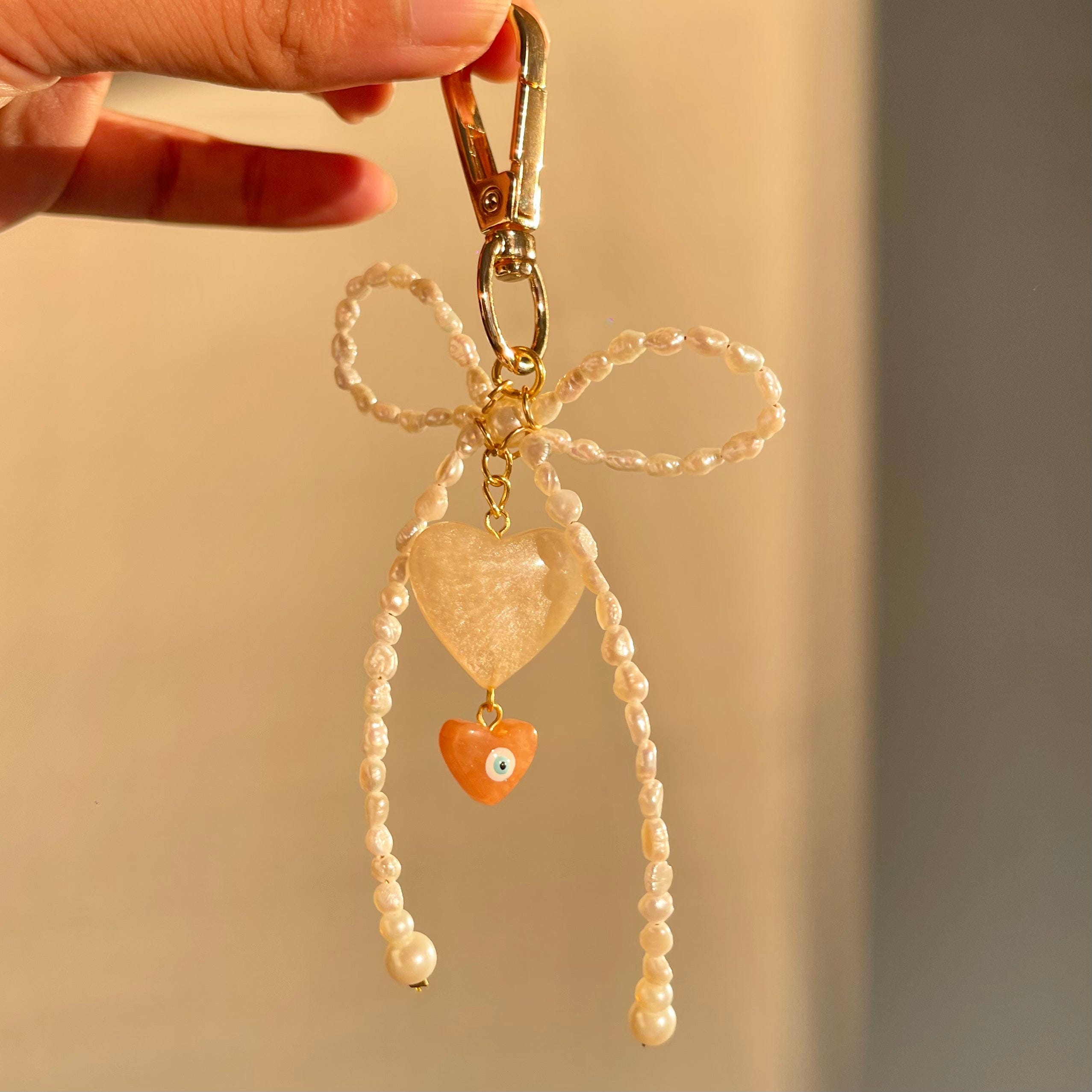 Baby Jalebi PEARL Bow Bag Charm