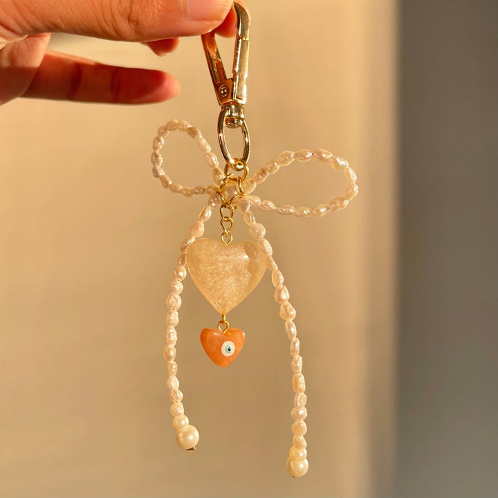 Baby Jalebi PEARL Bow Bag Charm