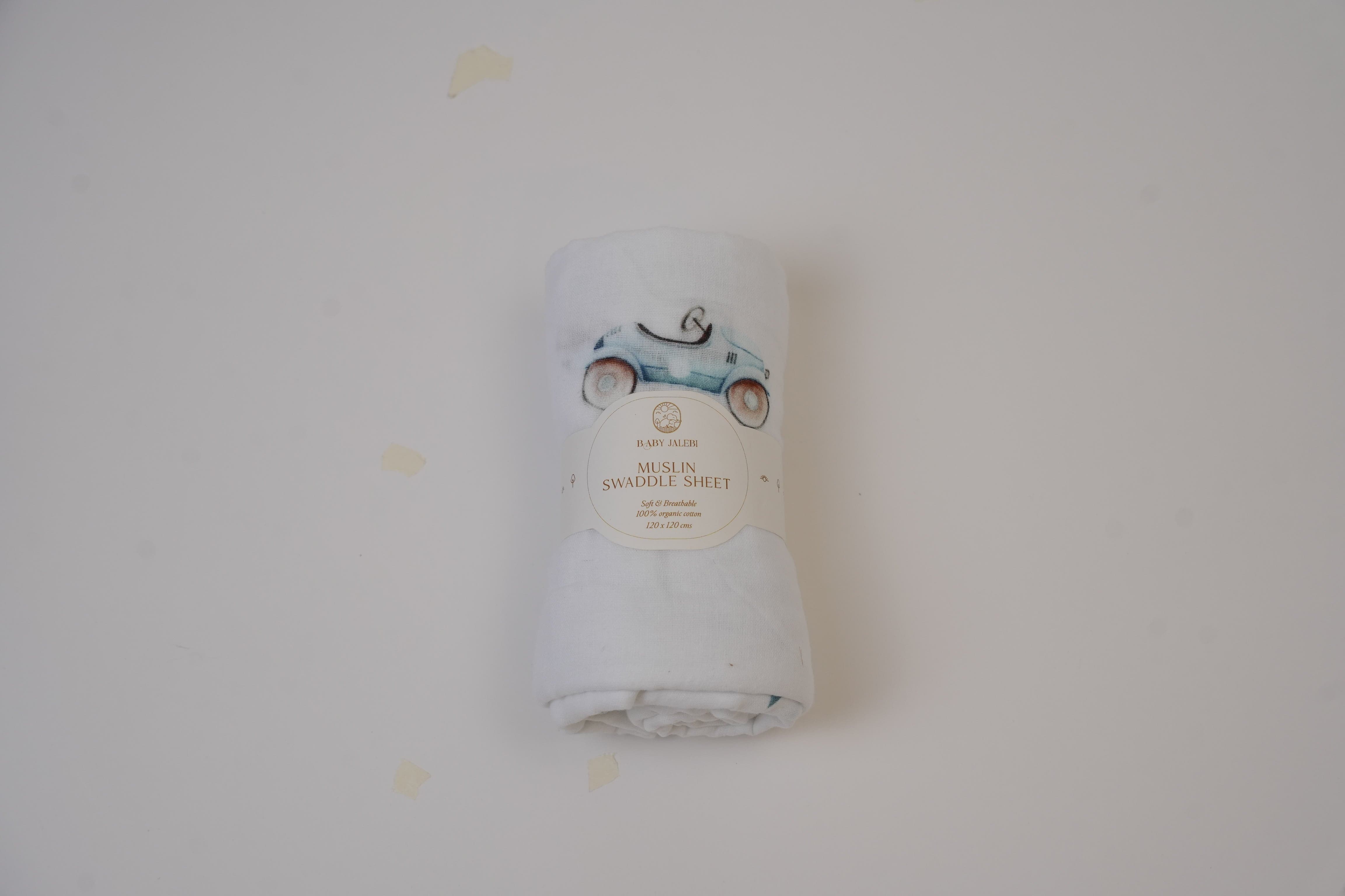 Baby Jalebi ROADSTER Organic Muslin Swaddle