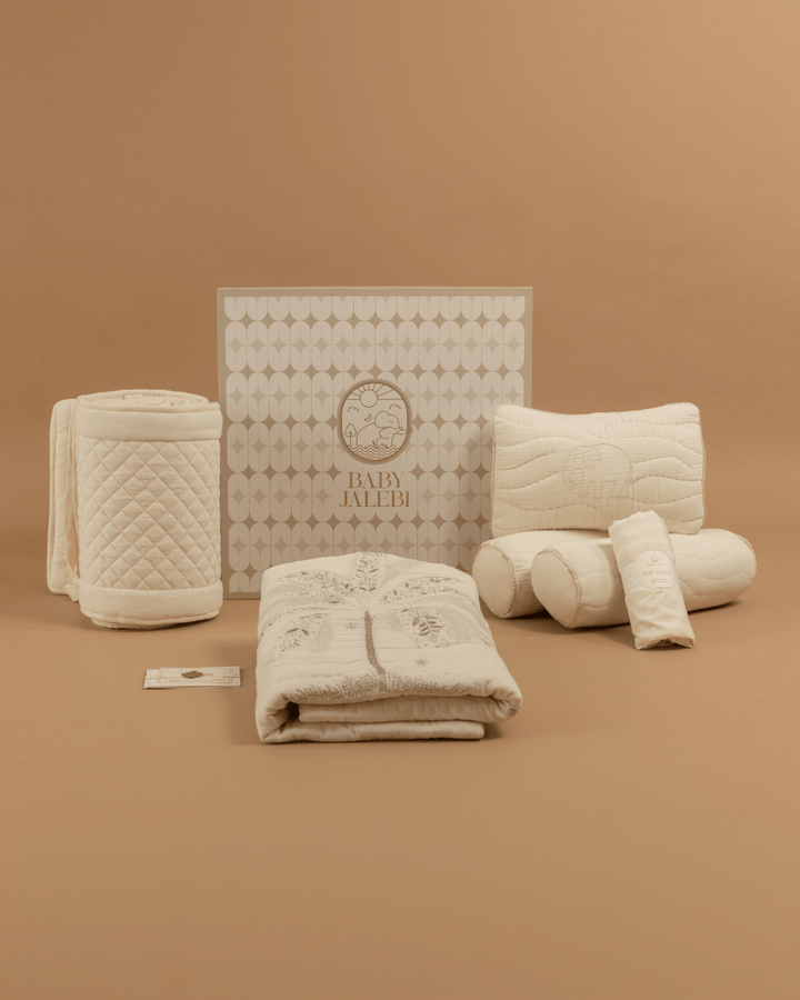 Baby Jalebi Saha Palm Complete Cot bedding Set with Bumper