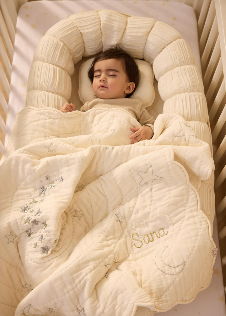 Baby Jalebi Sleep Cloud Blanket Combo The Cloud - Ecru Sleep Nest  + Luna Blanket