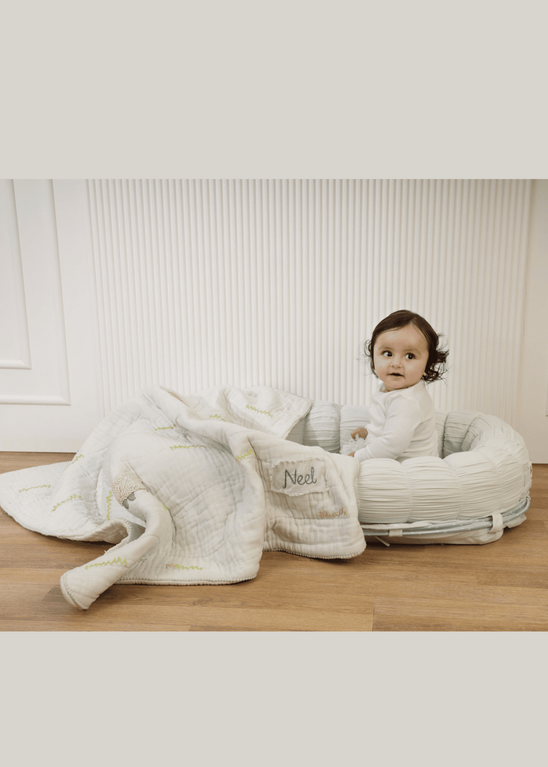 Baby Jalebi Sleep Cloud Nest The Cloud - Aqua Sleep Nest + Counting Sheep Blanket