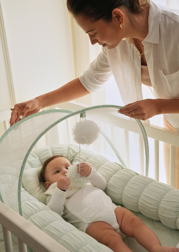 The Cloud - Aqua Sleep Nest + Counting Sheep Blanket - Baby Jalebi