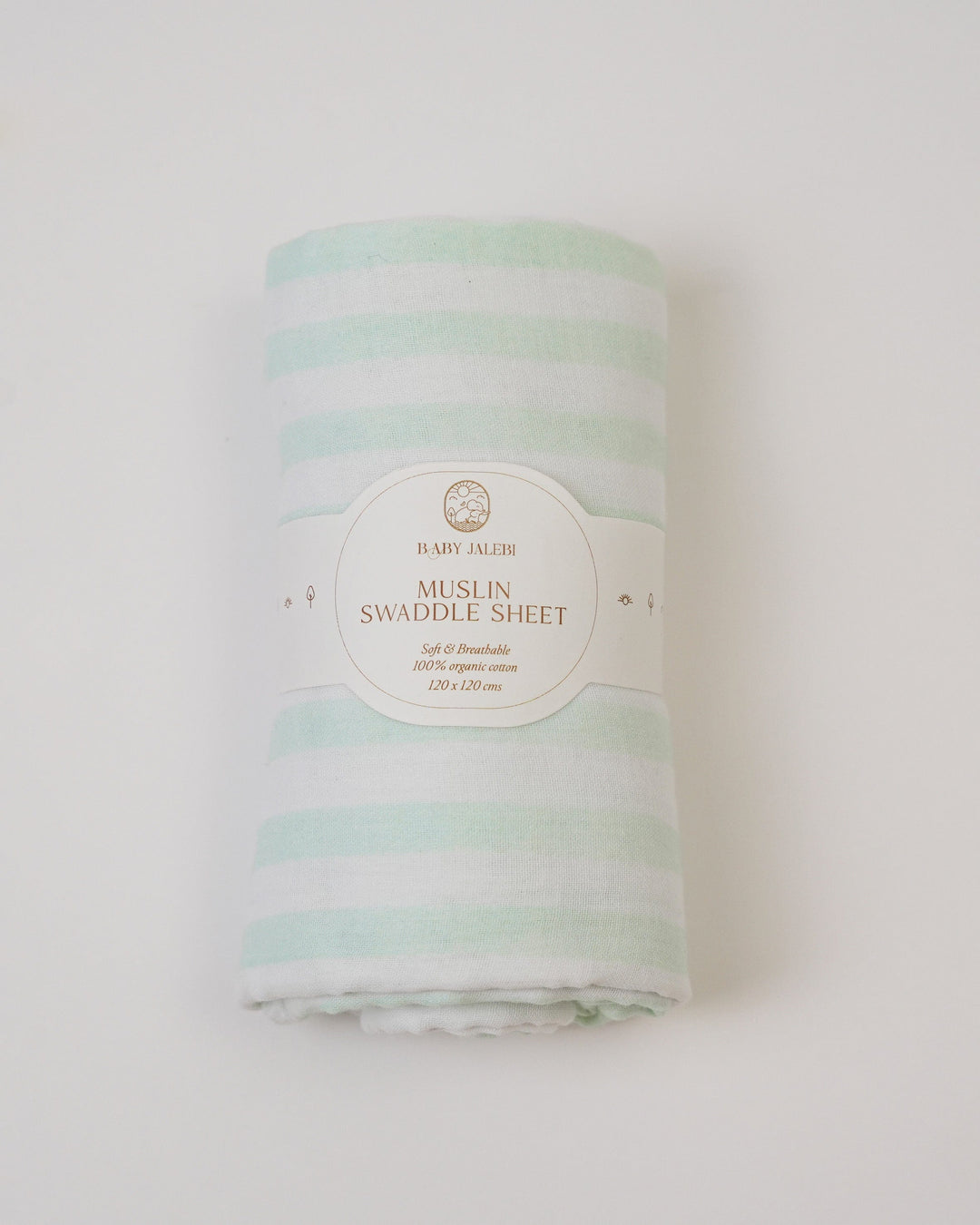 Baby Jalebi Swaddles Aqua stripes Organic Muslin Swaddle