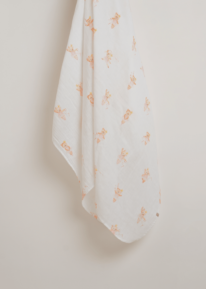 Ballerina Bear Organic Muslin Swaddle Set of 2 - Baby Jalebi