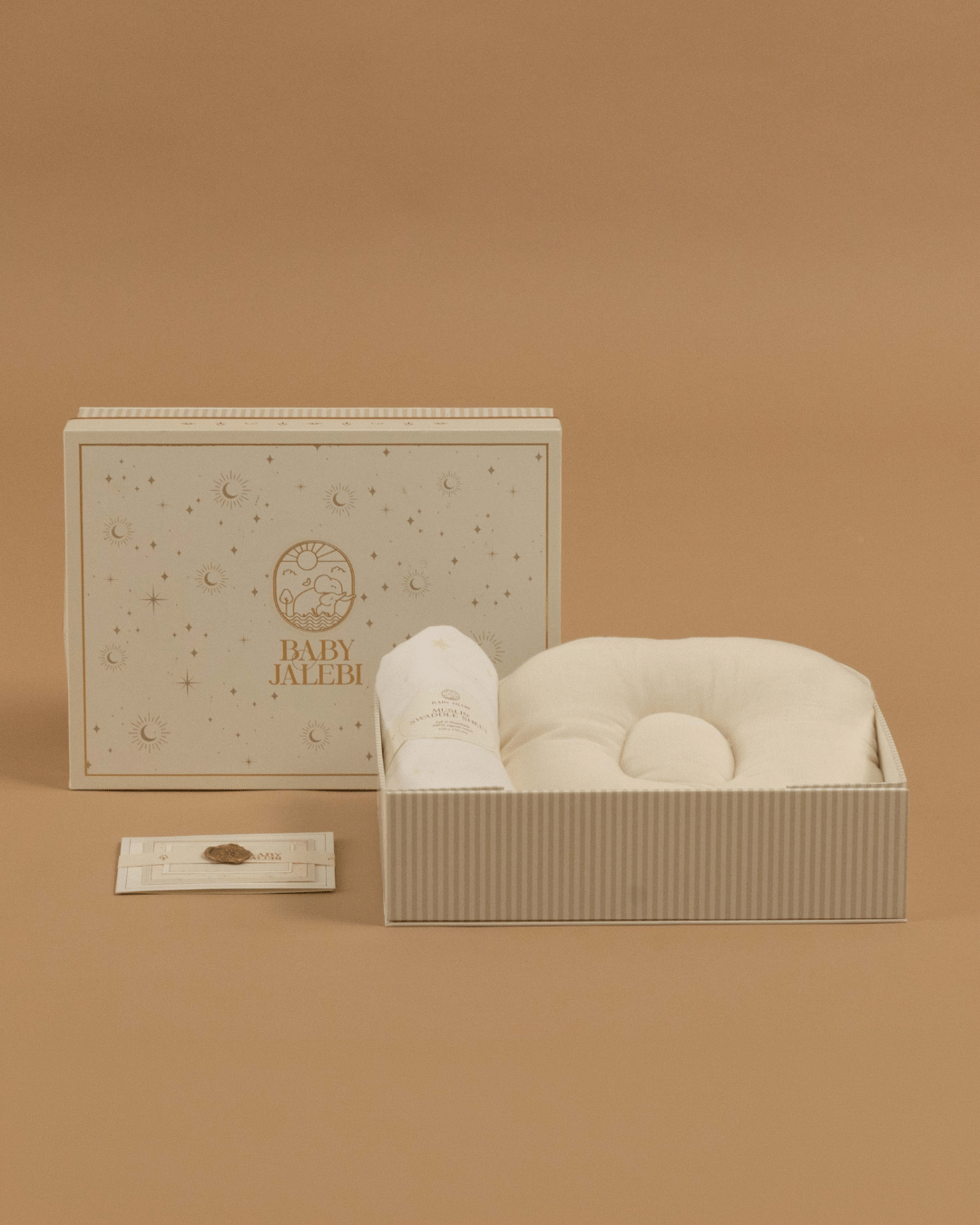 Baby Jalebi Swaddles Newborn Mini Gift Box - Ecru
