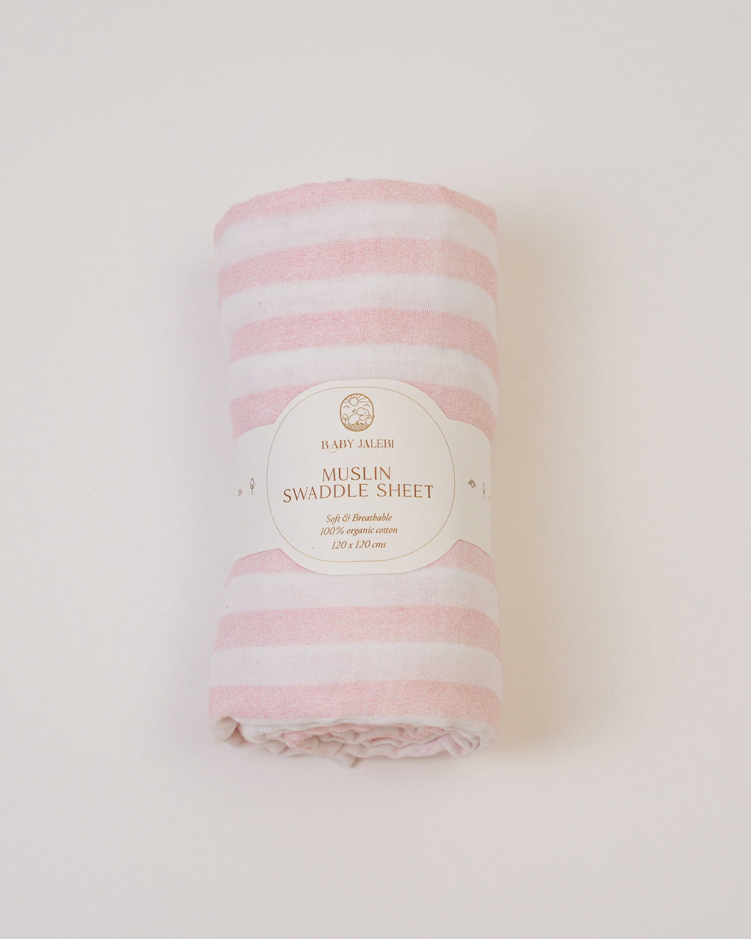 Baby Jalebi Swaddles Pink stripes muslin swaddle