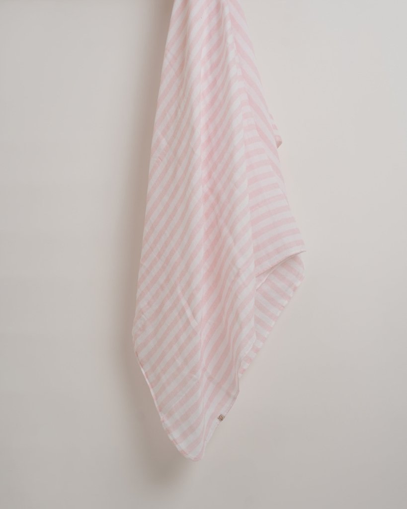 Pink stripes muslin swaddle - Baby Jalebi