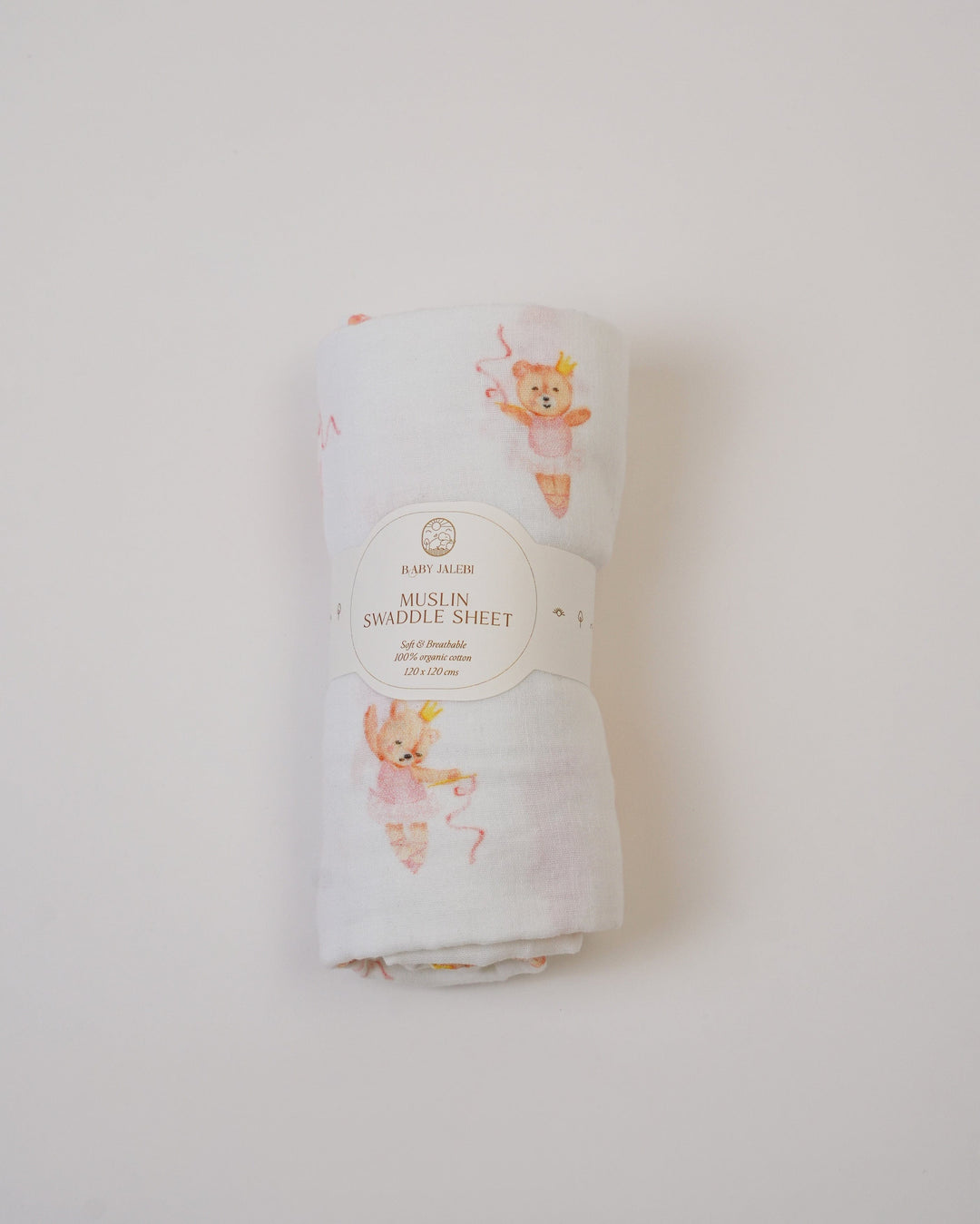 Baby Jalebi Swaddles Prima Ballerina bear muslin swaddle