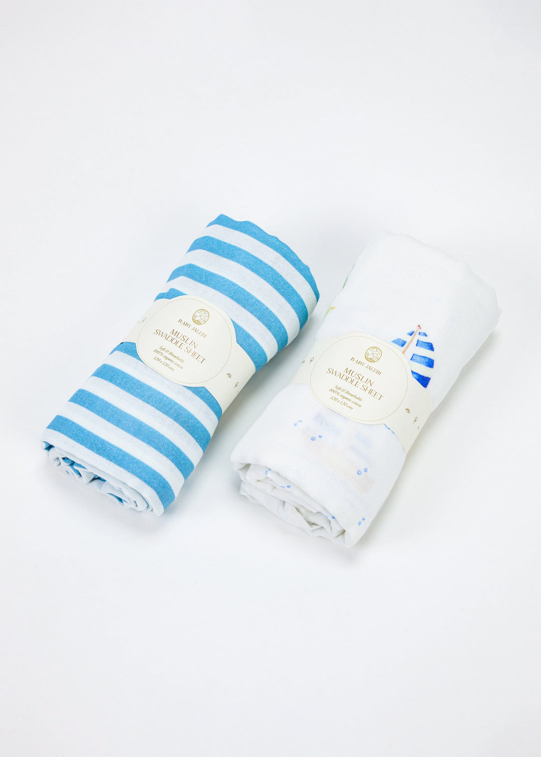 Baby Jalebi Swaddles Riviera Organic Muslin Swaddle Set of 2