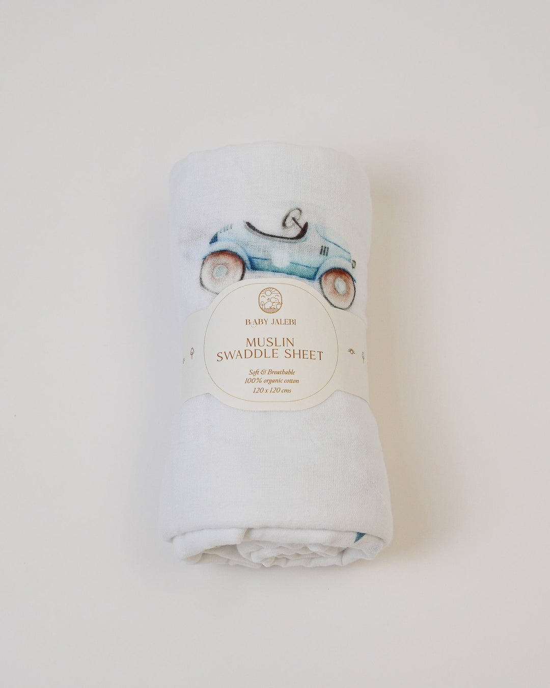 Baby Jalebi Swaddles Roadster Organic Muslin Swaddle
