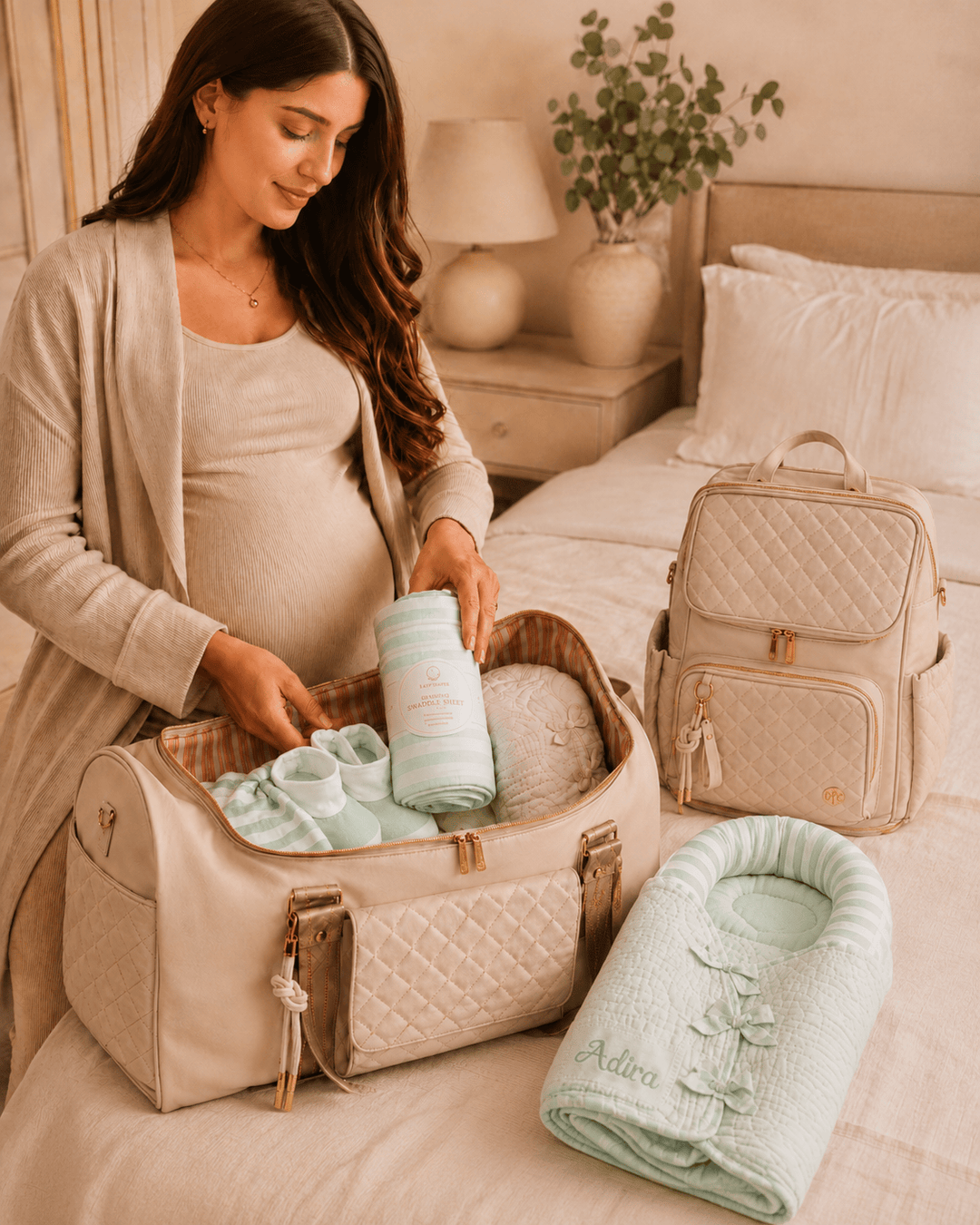 Baby Jalebi The Bring Baby Home Bundle - Mint & Ecru