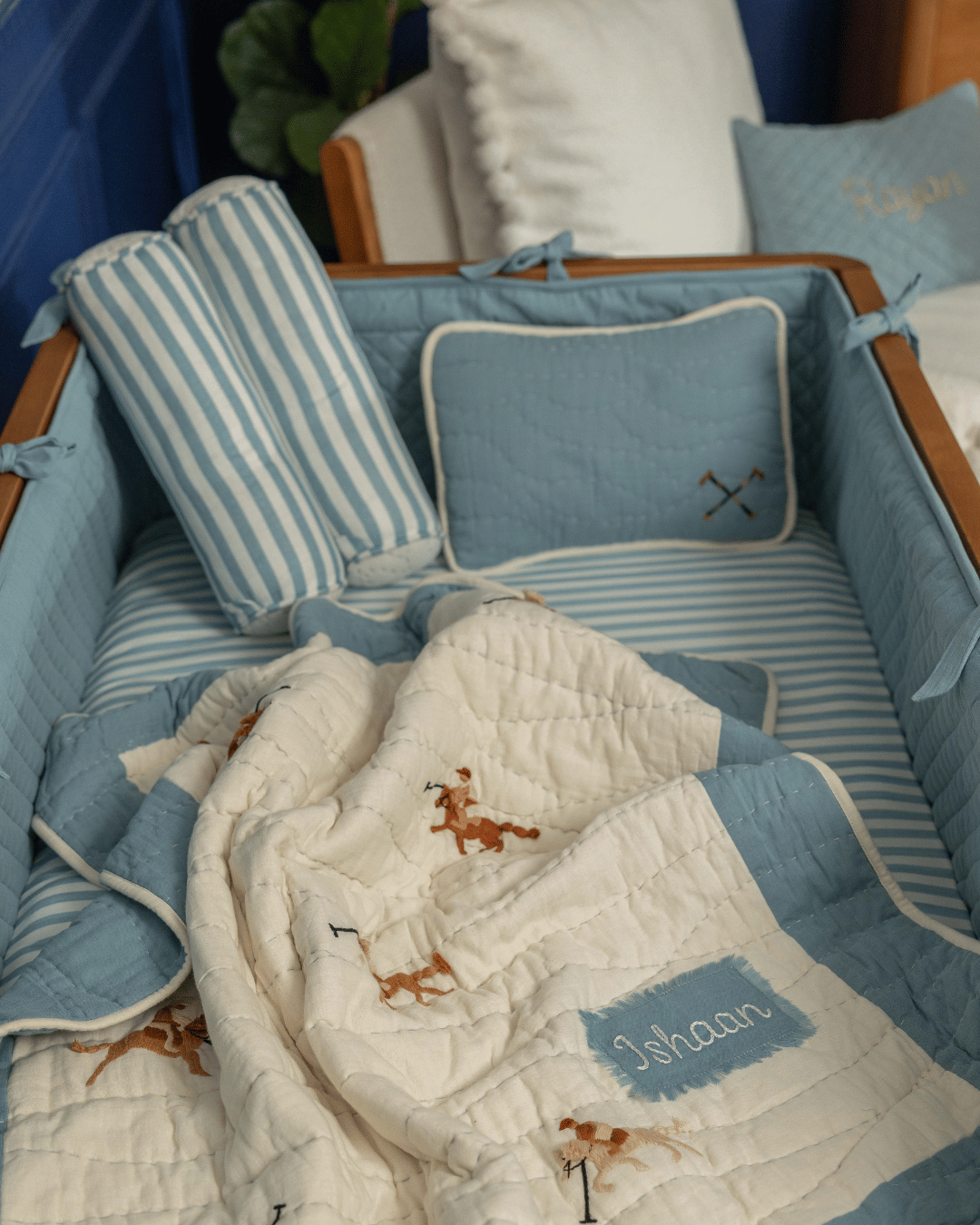Baby Jalebi The Jaipur Polo Complete Cot Bedding Set with Bumper