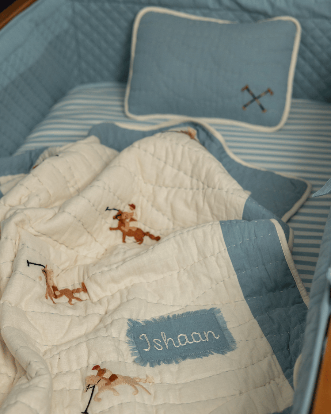 Baby Jalebi The Jaipur Polo Complete Cot Bedding Set with Bumper