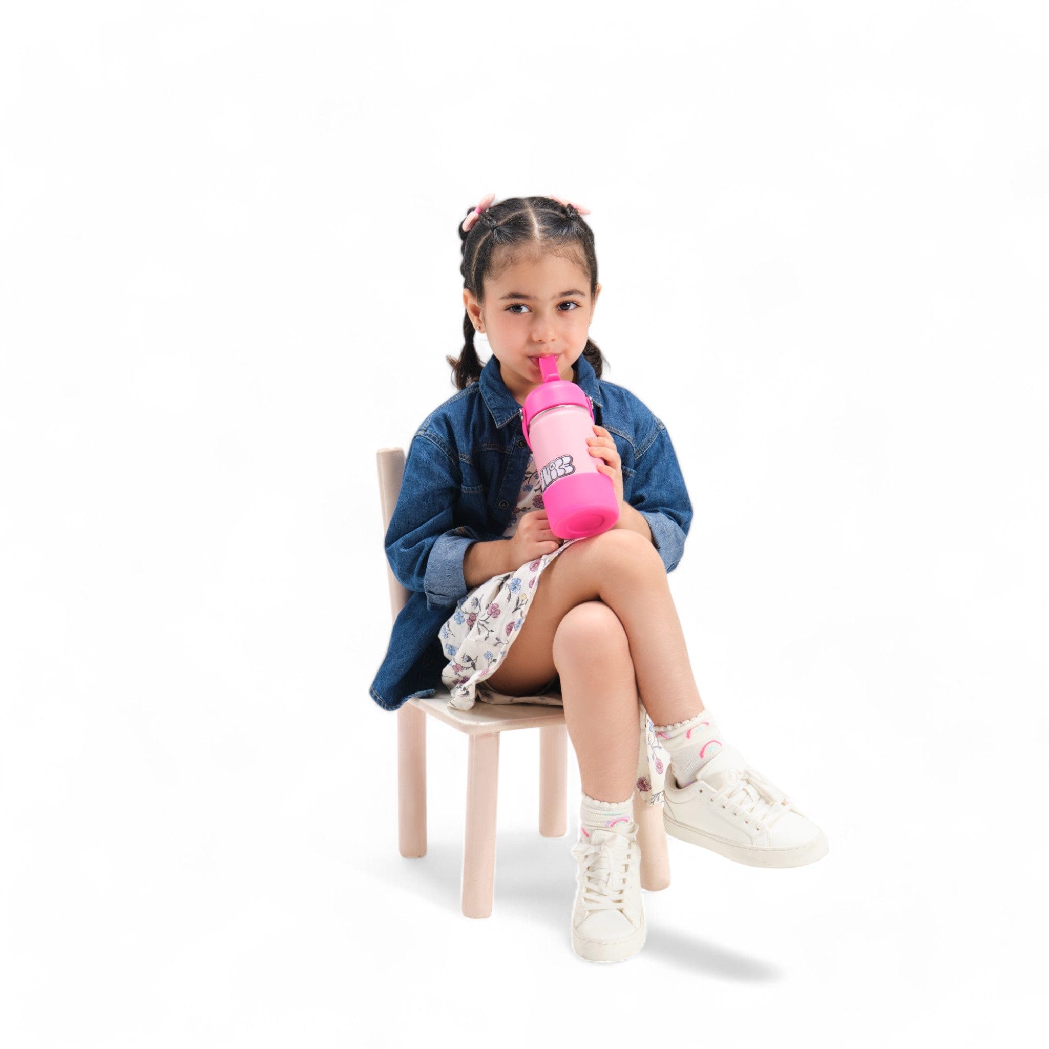 JUICE Water Bottle SMALL PINK BLOK PARTY BOTTLE