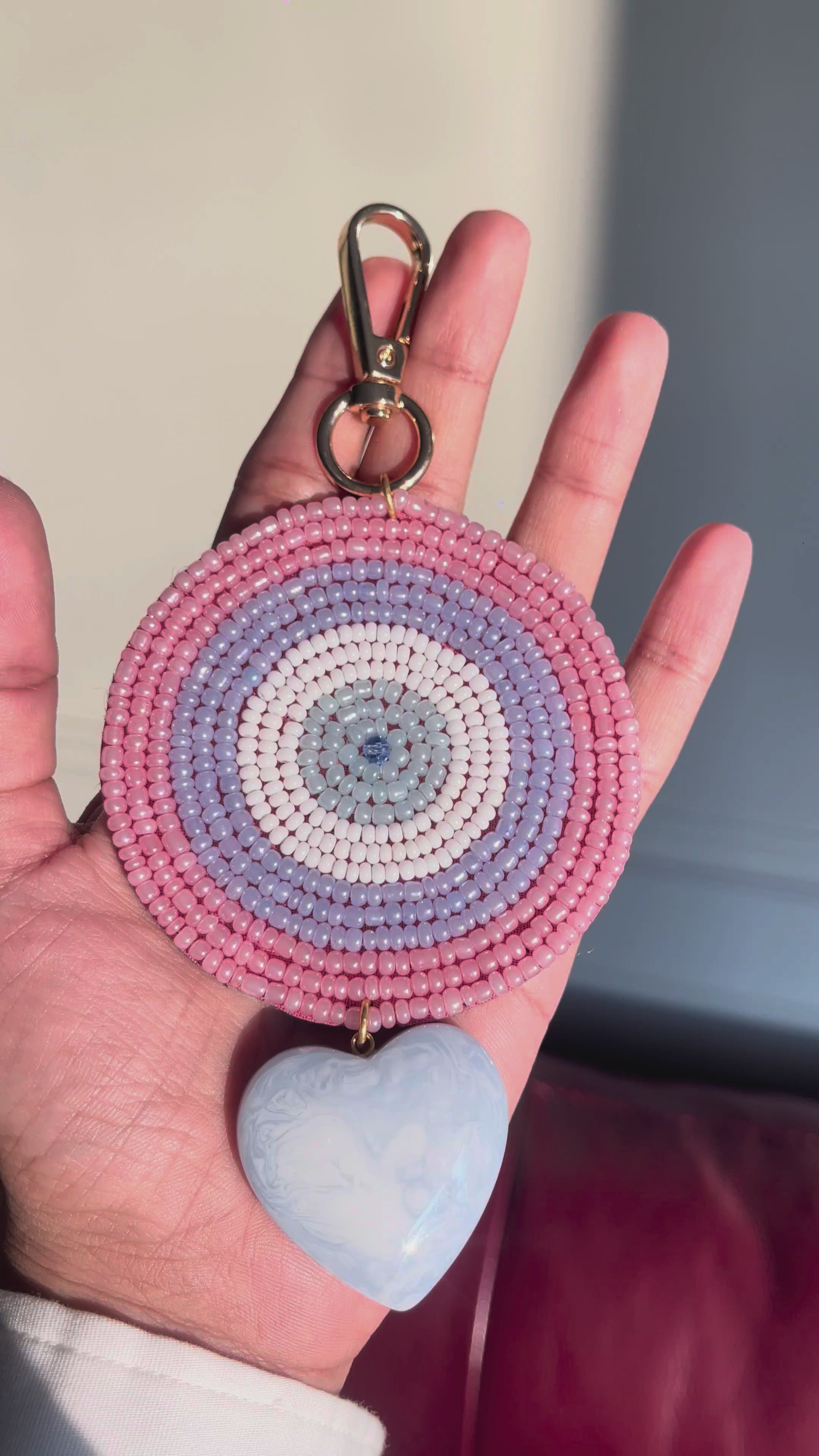 Beaded Behold Bag Charm ( Lilac x Sky)