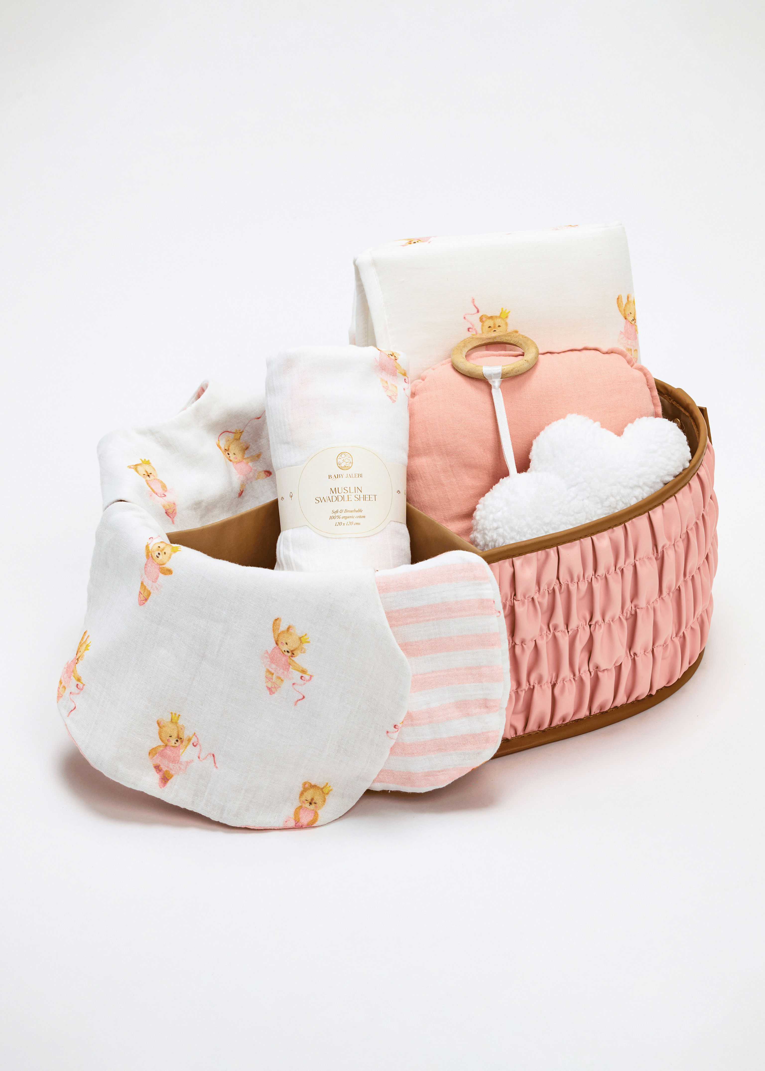 Baby Jalebi Diaper Caddy Gift Bundle Diaper Caddy Gift Bundle - Pink